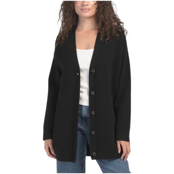 VINCE Wool Blend Oversized Double Knit Cardigan - Picture 1 of 2